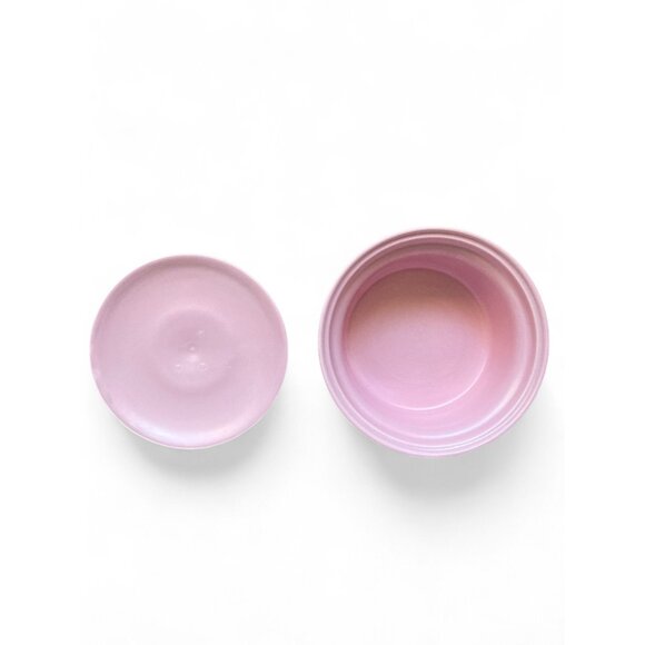 Vintage Pink Ceramic Serving Dish Cattail Metal Holder by Northington USA made - Picture 3 of 7